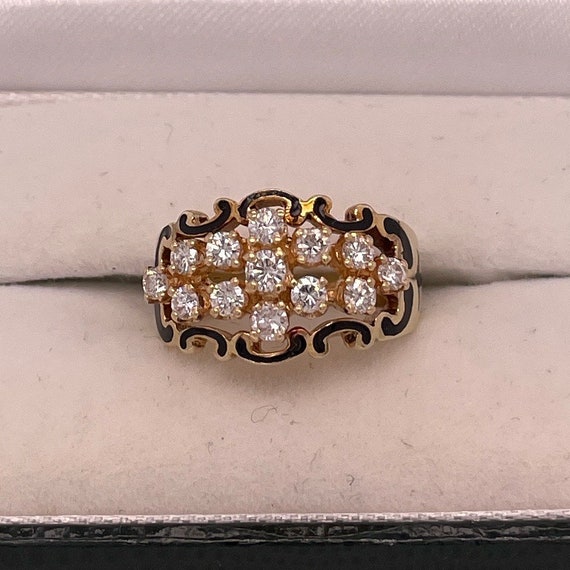 Diamond cigar band style ring