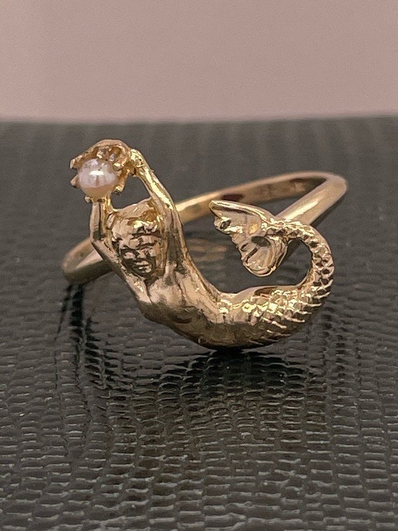 Art Nouveau Mermaid Ring - image 2