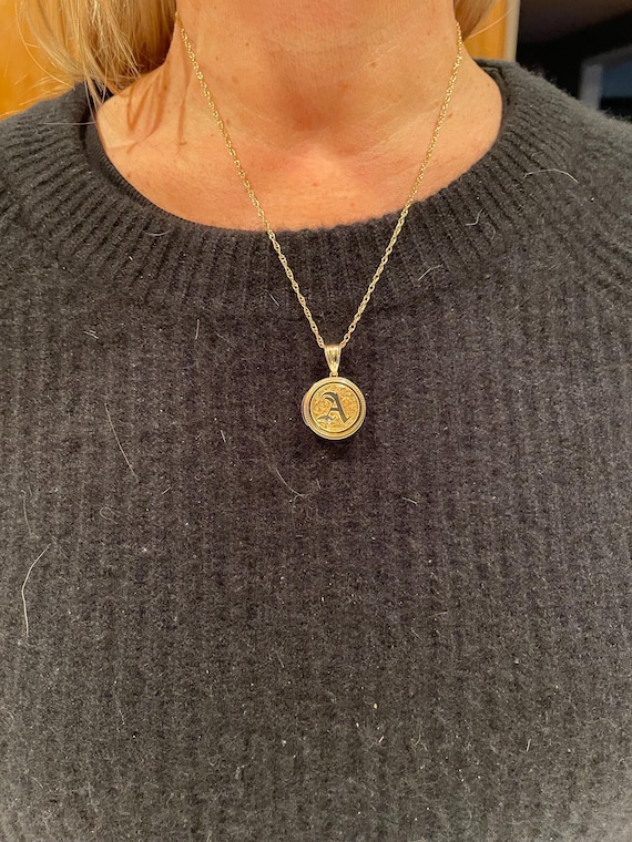 Antique 14k  Initial “A” Pendant - image 3