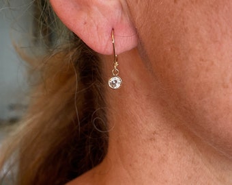 Boucles d'oreilles pendantes en diamant 14 ct