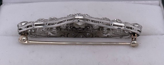 Antique platinum diamond brooch - image 6