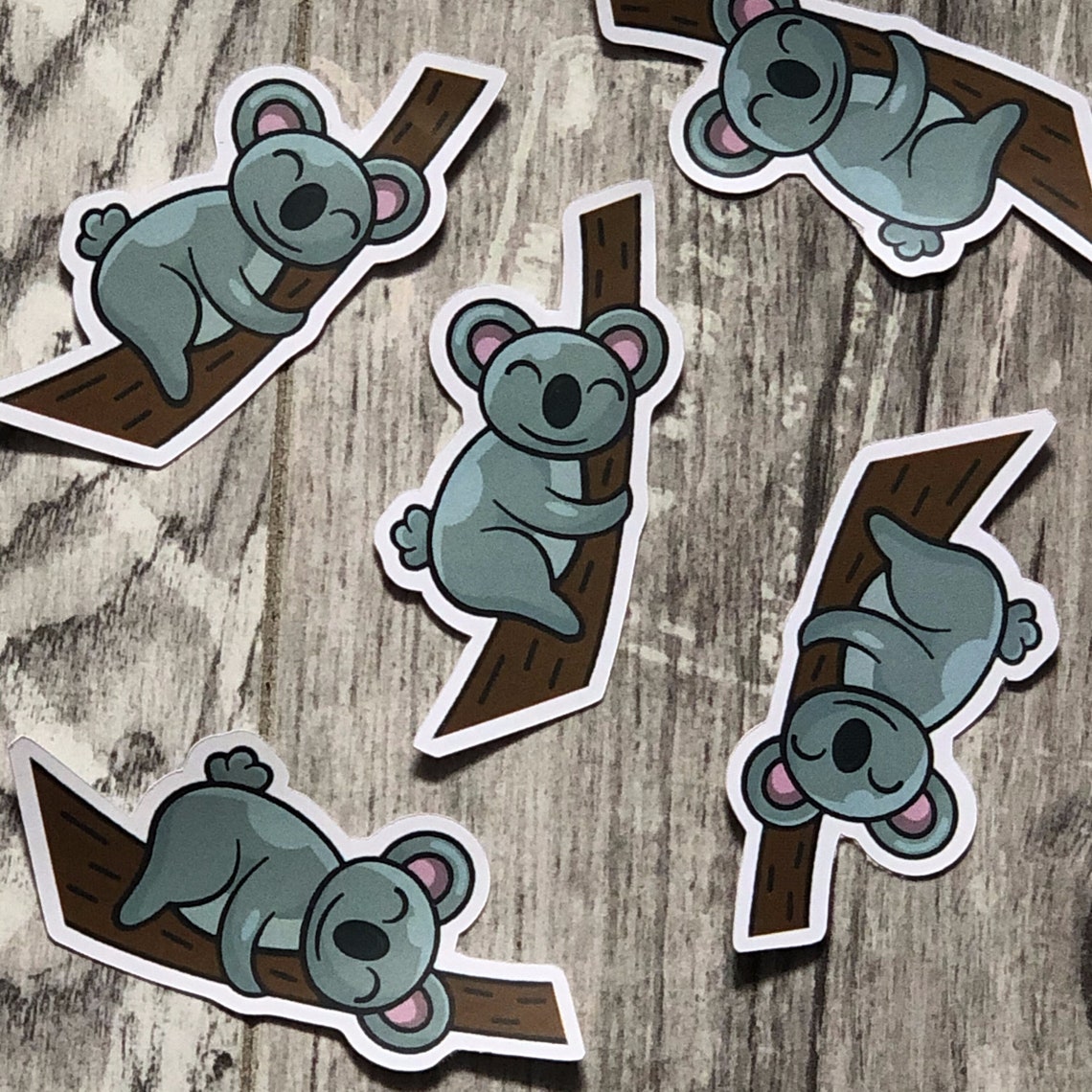 Cute Lazy Koala Sticker Animal Stickers Sweet Koala Cup Etsy