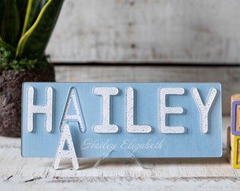 Personalized Boho Name Puzzle in Acrylic | Perfect for First Birthday, Baby, Toddler, Baby Shower