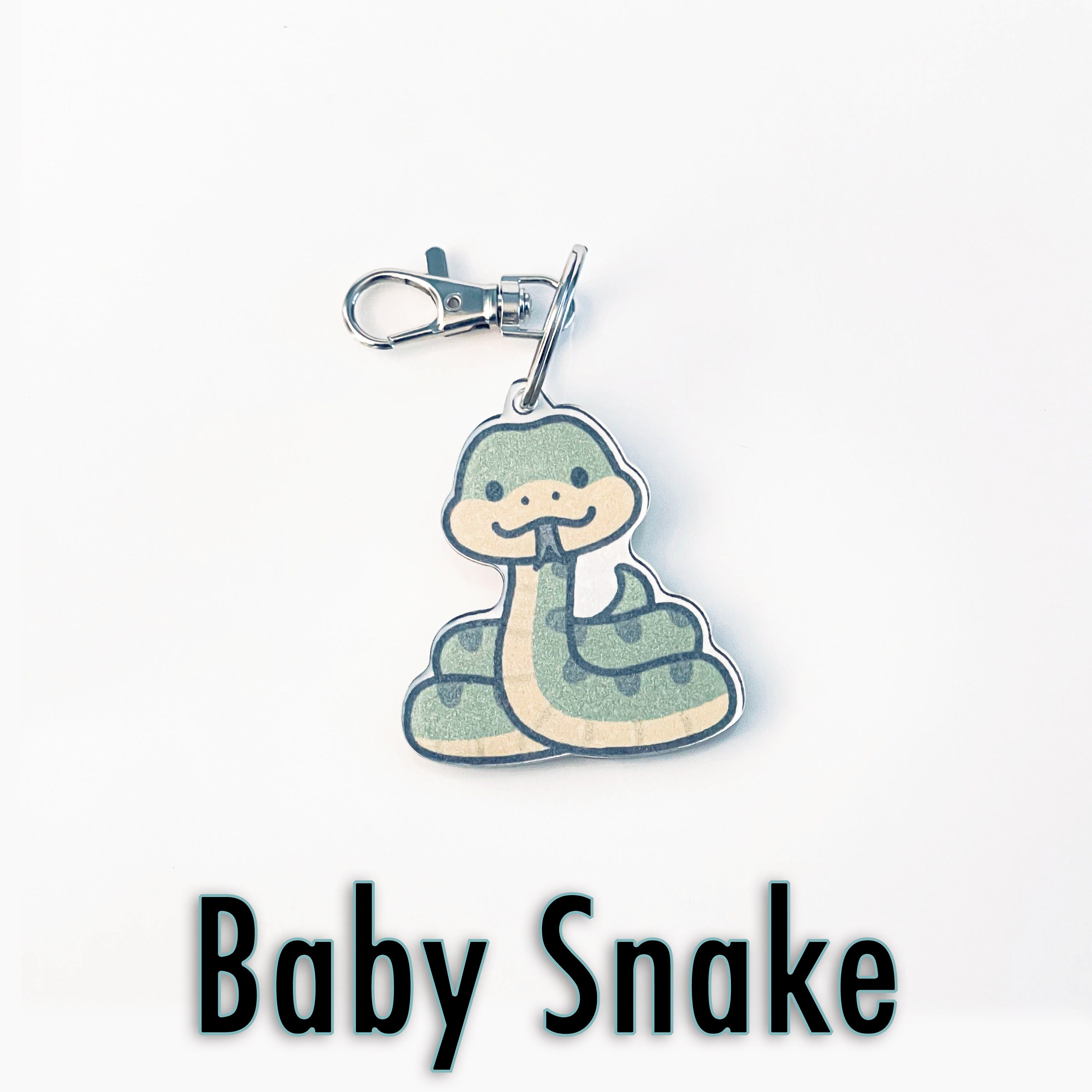 Baby Snake Keychain - Backpack Tag for Kids, Acrylic Keychain, Tote Bag ...