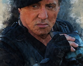 Sylvester Stallone Portrait, Expendables