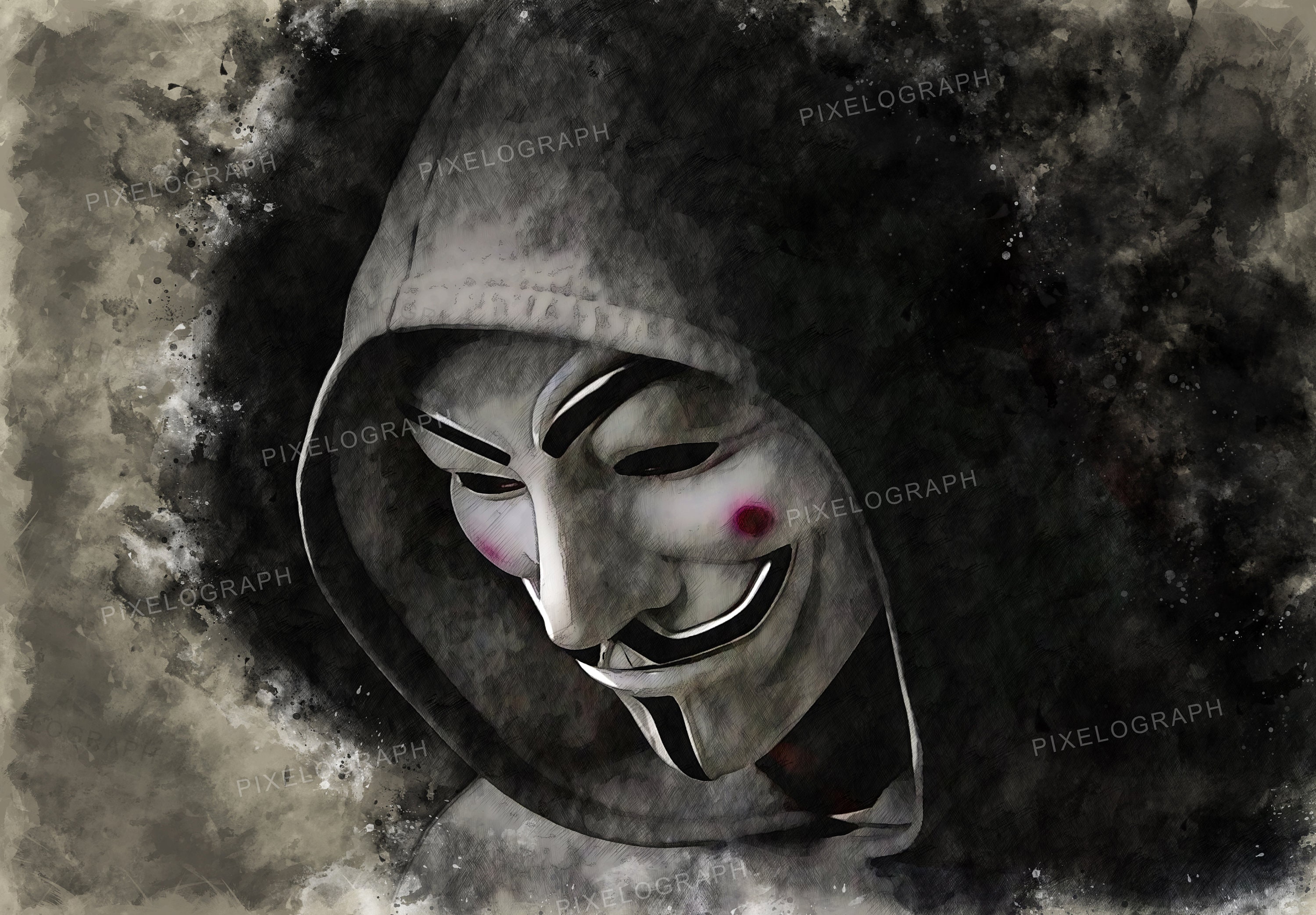 We are Anonymous Anonymous Maske digital Anonymous Painting Etsy