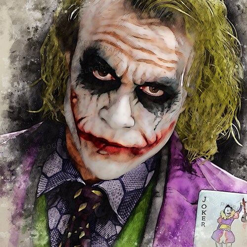 Joker Starry Night Canvas Print Custom Wall Decor Heath Ledger Etsy