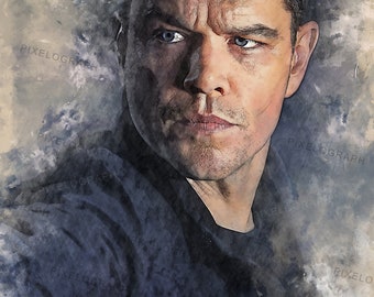 Matt Damon digital art, Jason Bourne digital art