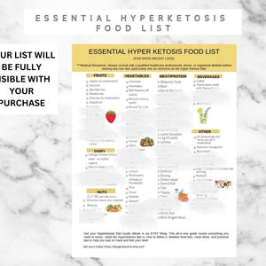 Peut inclure: Une liste d'aliments pour un régime cétogène imprimable avec un fond jaune et une bordure blanche. La liste est divisée en catégories : fruits, légumes, protéines animales, boissons, produits laitiers, noix et autres. La liste comprend une clause de non-responsabilité indiquant qu'il faut consulter un professionnel de la santé avant de commencer un nouveau régime.