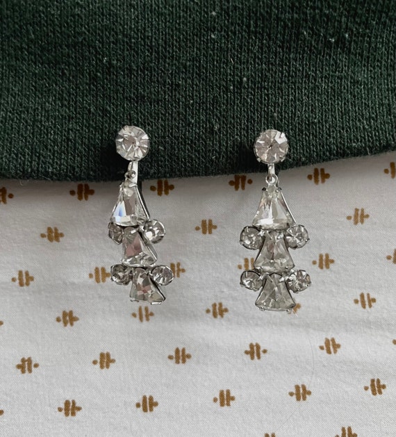 Vintage Sparkly Silver-Toned Screw-On Earrings | … - image 5