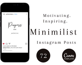 72 citas minimalistas de Instagram, citas motivacionales, citas inspiradoras, plantillas de citas editables, participación de blogueros, Canva editable