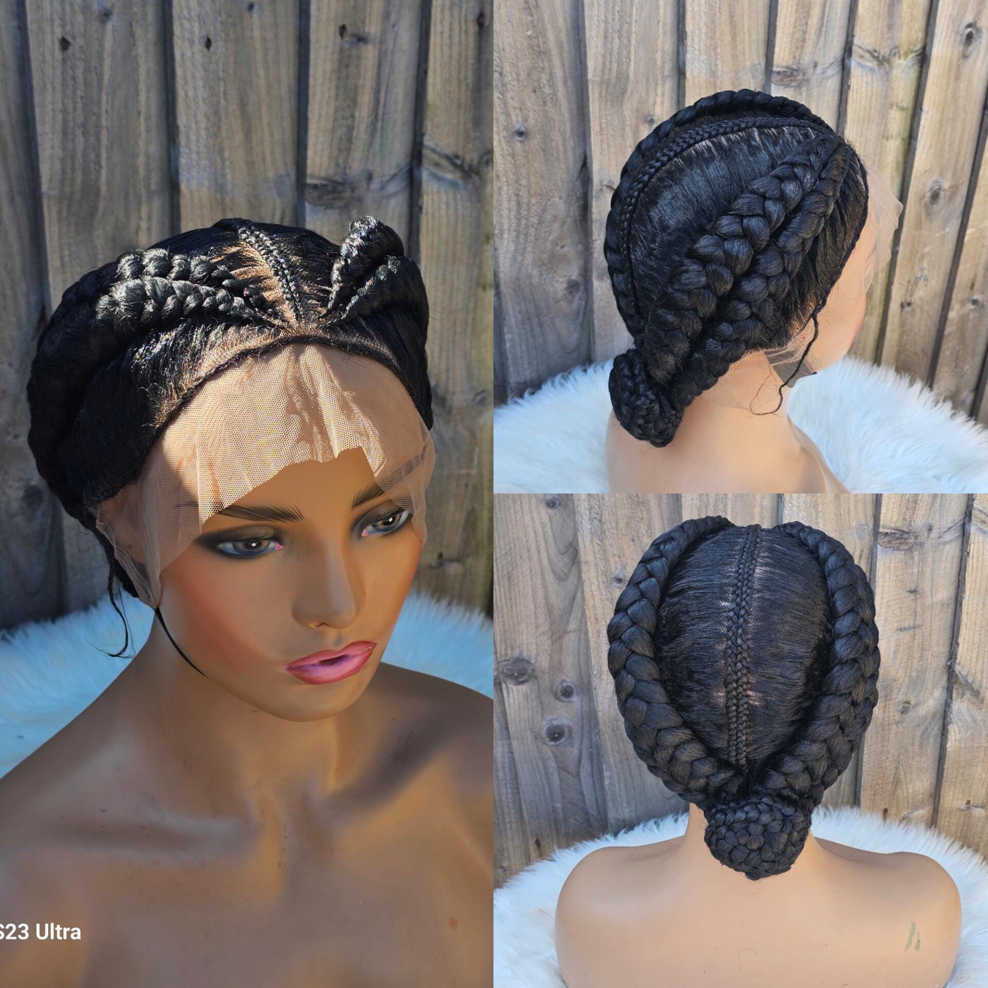 Handmade braided French braids/fulani braids full lace wig (color 1) Ready to ship