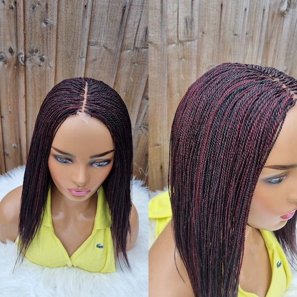 Handmade braided micro twist/ Senegalese Twist feathers wig/wigs for black women(colour 1 and 39) 16 inch.