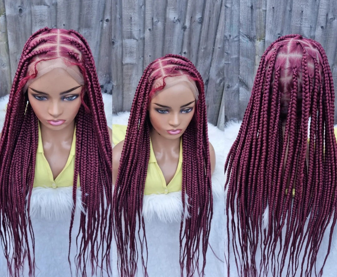 Handmade Braided Knotless Box Braids Full Lace Wig (color 39) 32 Inch ...