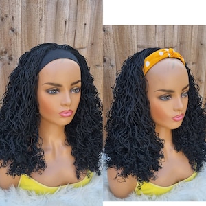 Handmade braided curly twist headband wig 24 inch(stretched length)/beginner friendly wigs.