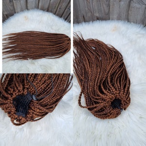 Handmade braided ponytail for black women with curly tip 16 inch(Ready to ship)