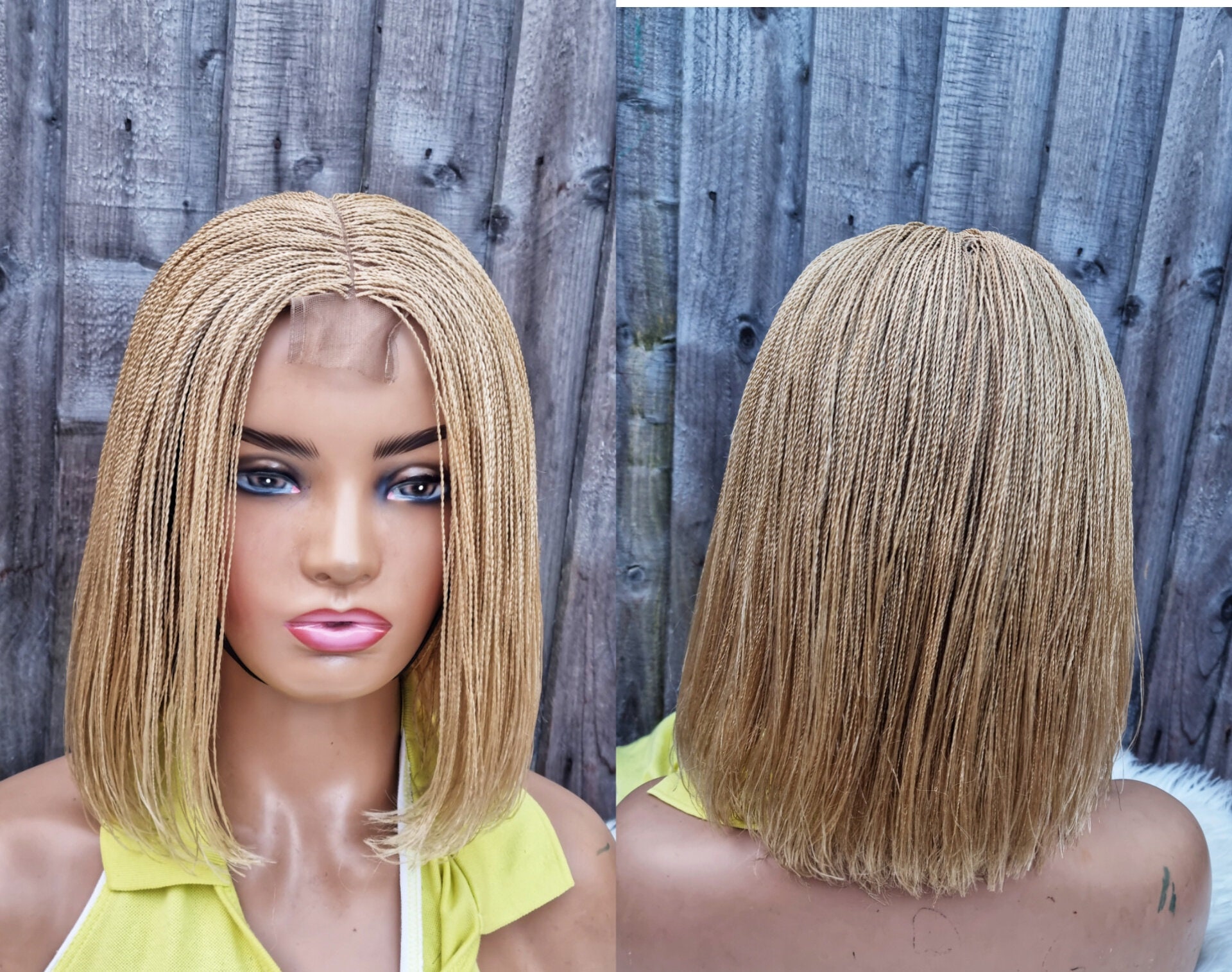 Kardashian 26 Dutch Braid Blonde Ombre Lace Front Middle Part Wig