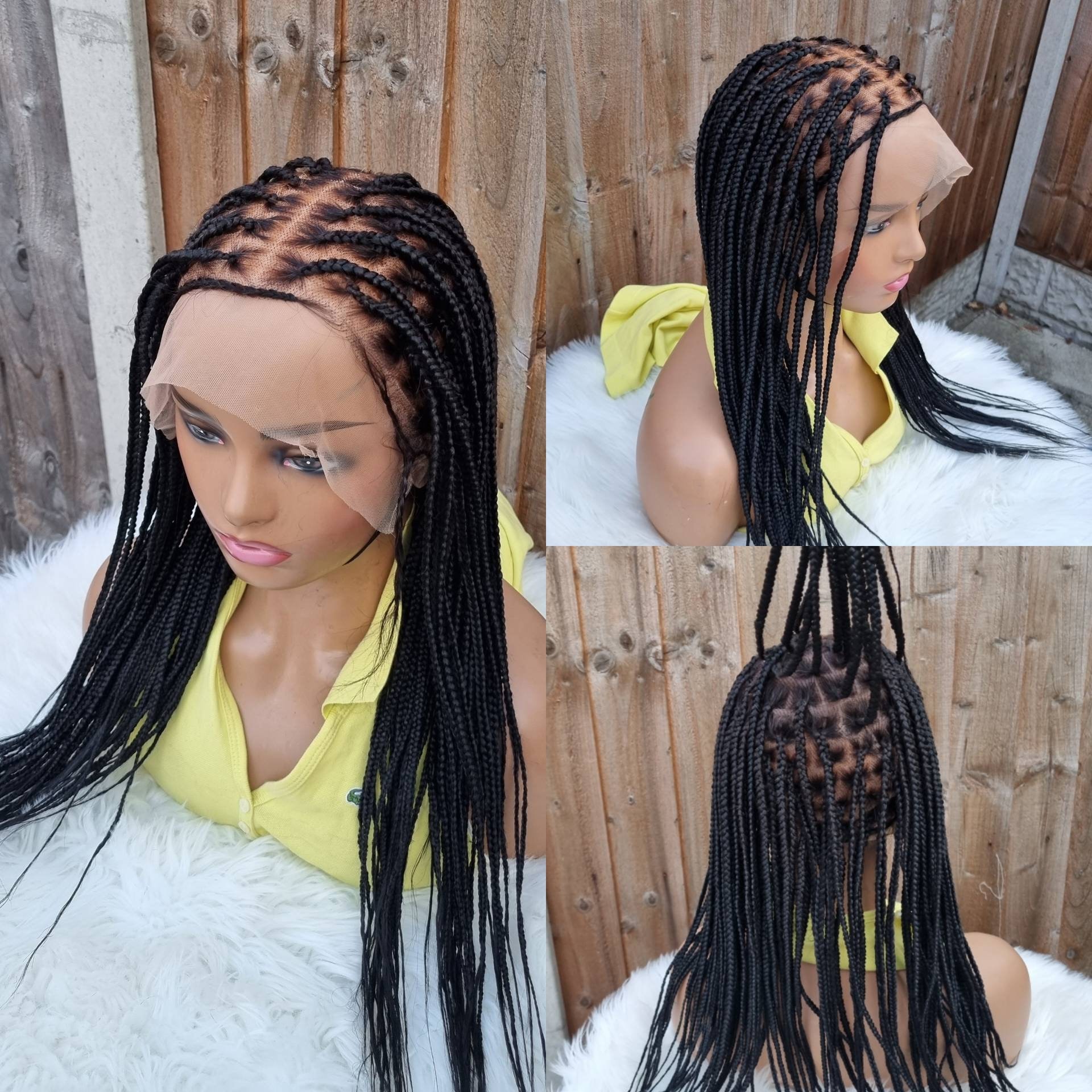 Women\'s 24 Inch Handmade Full Lace Braided Wig, Knot Free Boxed braided JALIZA Boho Box Braid Wig 24 main image 3