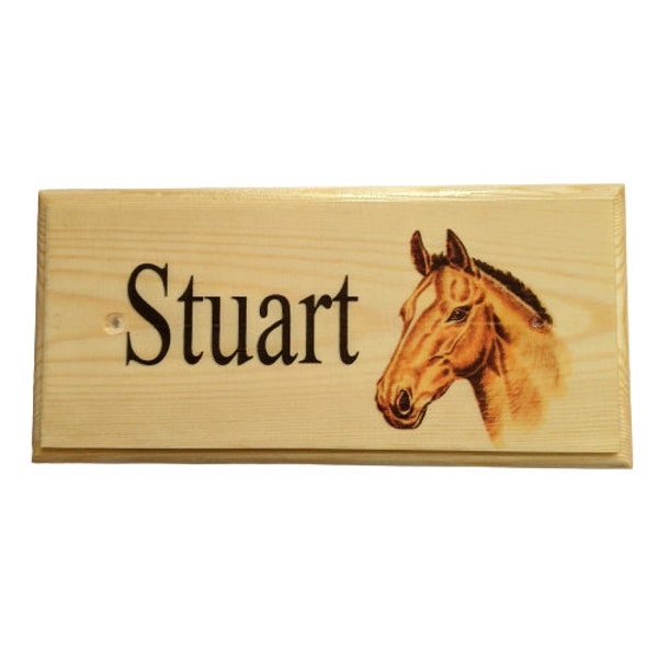 Personalised Horse Name Sign, Custom Horse Stable Door Plaque, Horse Stall Sign, Equestrian Plaque, Wooden Horse Name Plaque, Horse Gifts