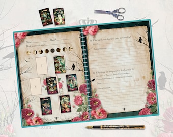 Oracle Deck and Tarot Deck Interview Spread, Printable PDF, Oracle of the Rose Coordinating Stationery, Instant Download