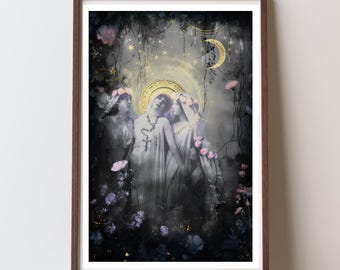 Unio Mystica, Spirit Digital Art print, Collage Art Download, Surreal Art, 8 x 12 Inch Art Print (Instant Digital Download)