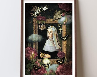 The Hermit Tarot Digital Art print, Collage Art Download, Surreal Art, 8 x 12 Inch Tarot Art Print (Instant Digital Download)