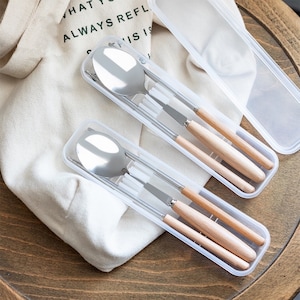 Travel Cutlery Set Portable Stainless Steel Spoon Fork And - Temu