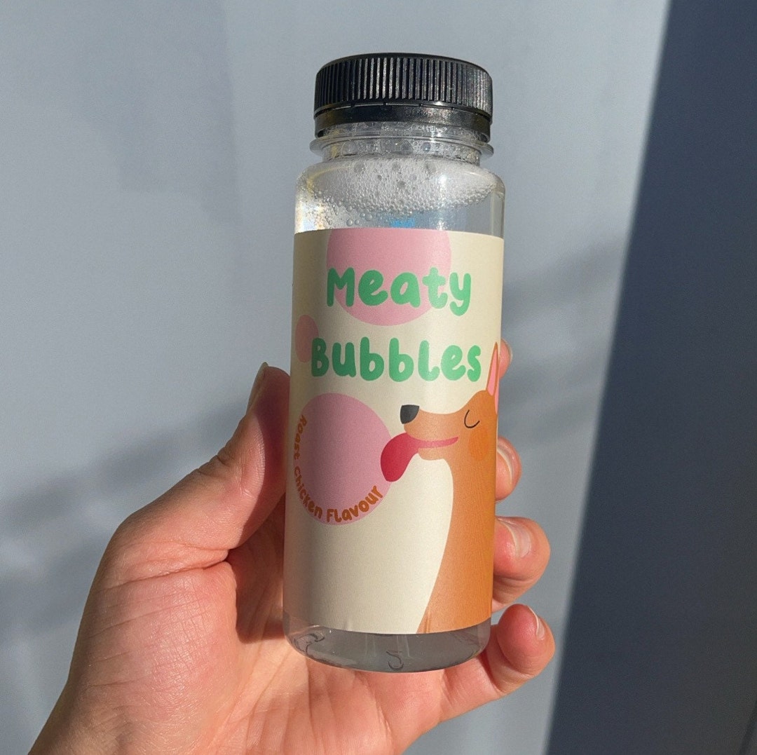 Roast Chicken, Flavoured Bubble Mix for Dogs and Cats, Meaty Bubbles, UK, Non Toxic, Vegan