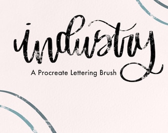 Przemysłowy pędzel do liternictwa Procreate, pędzel do kaligrafii, pędzel cyfrowy, pędzel Procreate