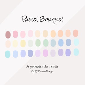 Pastel Bouquet Procreate Color Palette, Procreate Swatches, Procreate Tool, Procreate Digital Download