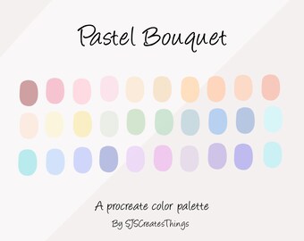 Paleta de colores Pastel Bouquet Procreate, Muestras Procreate, Procreate Tool, Procreate Digital Download