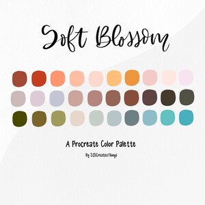 Soft Blossom Procreate Color Palette, Color Swatches, Digital Download