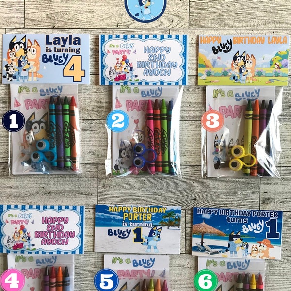 Sticky Gecko Bluey Birthday Party Coloring Book Set | Bluey Party Favors | Bluey Bags | Bluey Party | Bluey Class Favors | Keepy Uppy |