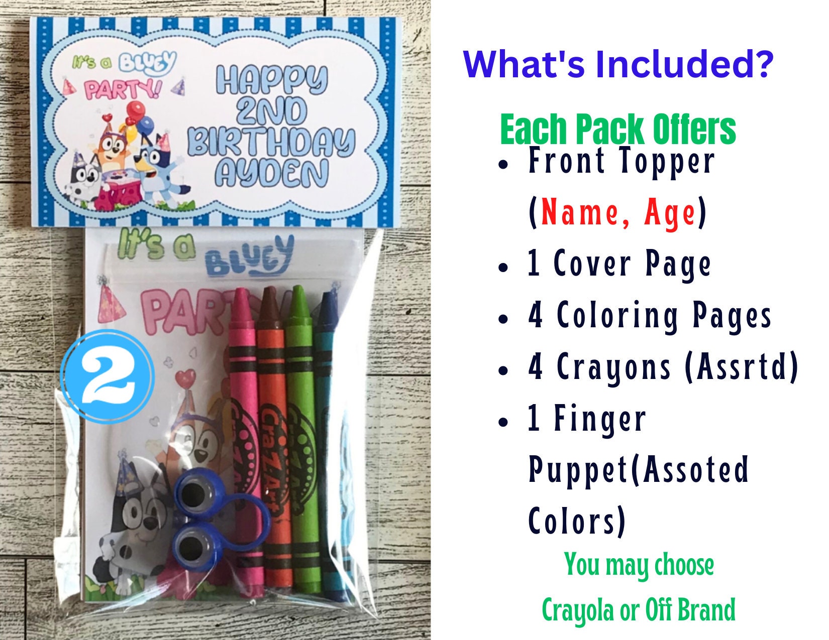 Bluey Coloring Pack with Finger Puppet