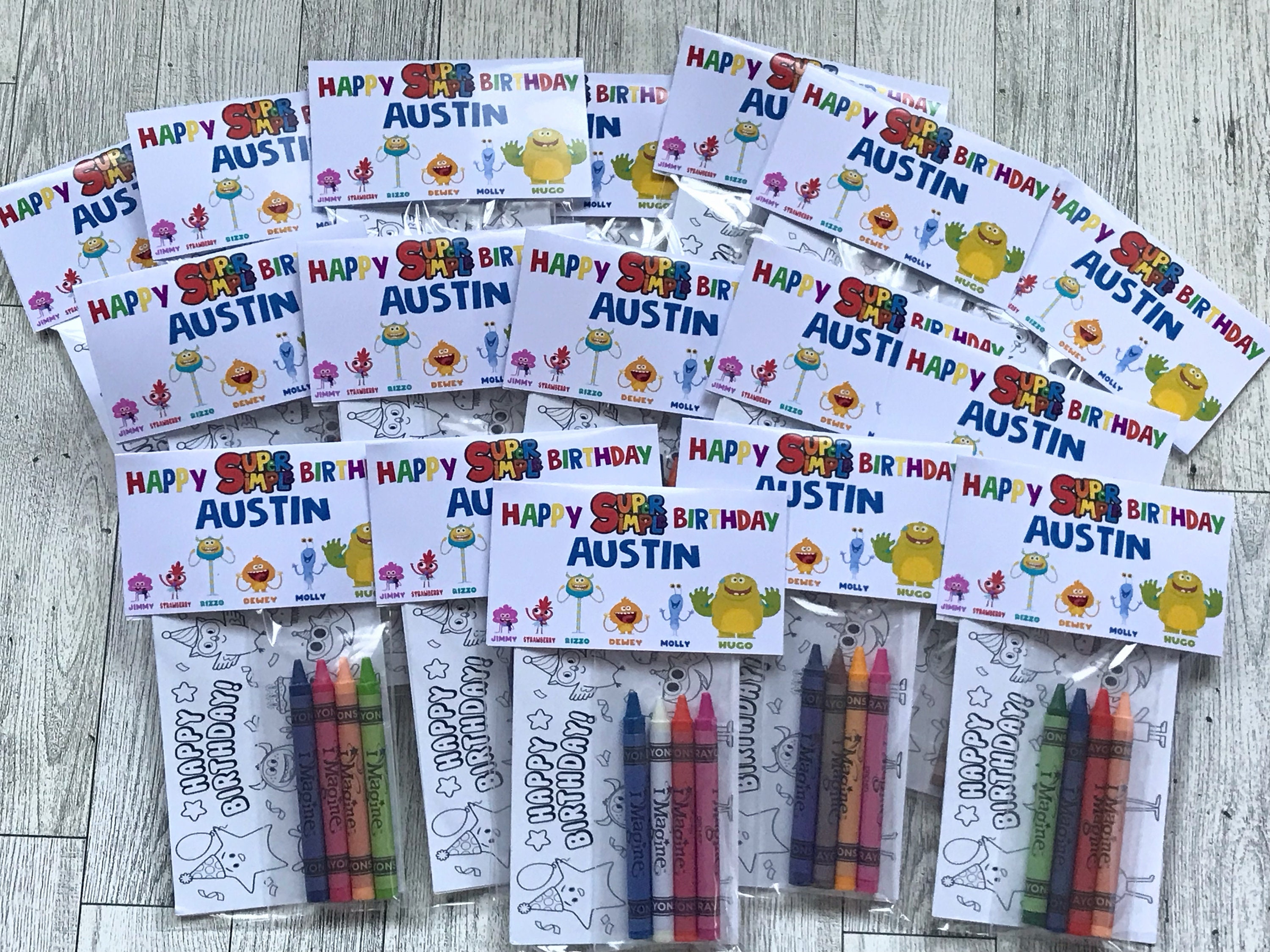 Super and Simple Song Coloring Page Pouch Kit|Simple Favors|Bag Filler| Party Decor | Color Book|Gifts|Simple Song Party