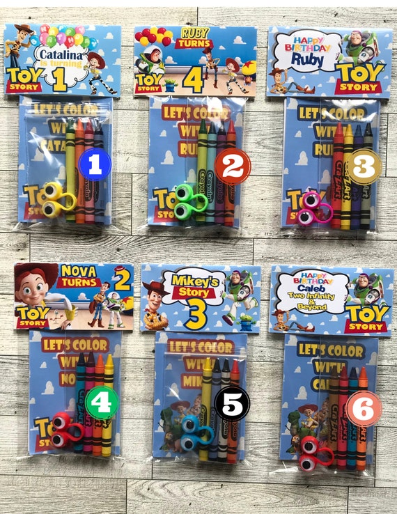 Girls Boys Toy Story Coloring Party Favor Pouch & Crayons-Birthday Theme- Character Gift-Bag Stuffer-Toy Story Party Decor-