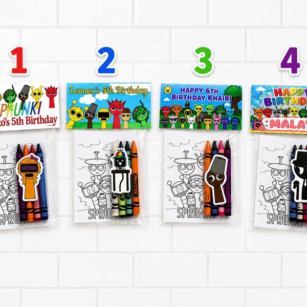 Sprunki Birthday Party Favors| Fun & Unique Party Gifts for Kids | Custom Party Favors for Sprunki Themed Parties
