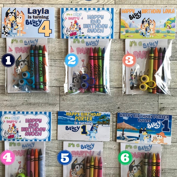 Bluey Birthday Coloring Pouch Kit| Sticky Gecko | Keepy Uppy | Bluey Heeler Favors| Bluey Gifts| Bluey Party| Bluey Birthday| Bluey D