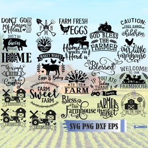 Farmhouse SVG Png Dxf Eps, Farmlife SVG Bundle, Farming Saying And Quotes, Cricut file, Printable file, Vector file, Silhouette, Clipart