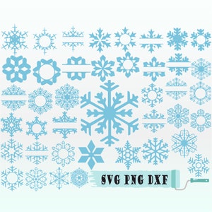 Pode incluir: Uma coleção de 36 arquivos de corte digital de flocos de neve azuis em SVG, PNG e DXF. Os flocos de neve são de várias formas e tamanhos, incluindo círculos, estrelas e designs tradicionais de flocos de neve. Os arquivos são perfeitos para criar artesanato, decorações e projetos com tema de inverno.