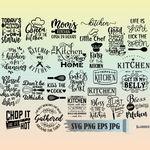 Kitchen Bunlde SVG Png Eps, Kitchen Sayings Svg,  Kitchen Cut File, Chef Svg, Funny Kitchen, Baking Svg, Cooking Svg, Kitchen Quotes Svg