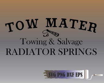 Tow Mater Towing And Salvage  Svg Png Dxf Eps, Radiator Springs svg Instant Digital Download Cut File For Silhouette Cricut Svg DXF Png