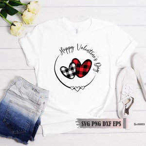 Happy Valentine&#39;s Day svg, Valentine svg, Valentine&#39;s Day svg,Valentines Day svg, svg Files for Cricut, Buffalo Plaid Heart Svg, Love Svg