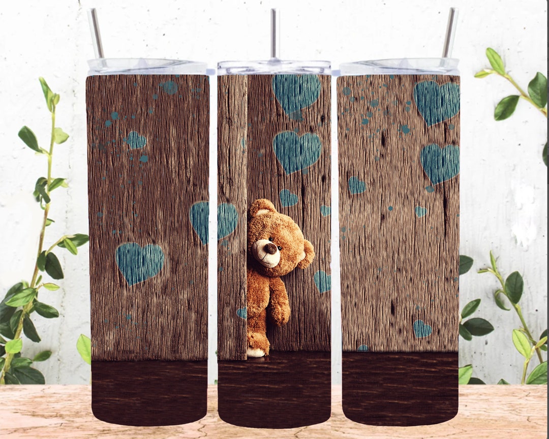 Teddy Bear Tumbler Design 20 Oz Skinny Tumbler Sublimation Design ...