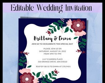 Editable Wedding Invitation
