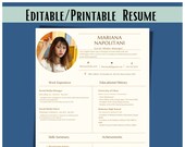 Professional Editable/Printable Résumé Template With Picture.
