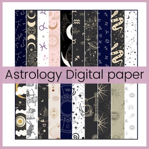 Astrologie/Tierkreis Digitales Papier zum Ausdrucken Astrologie und Sternzeichen Papier.
