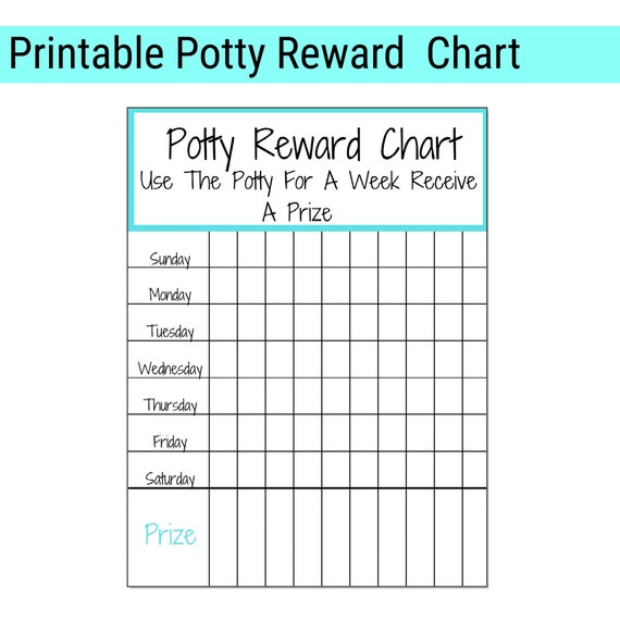 Printable or Digital Potty Reward Chart | Etsy
