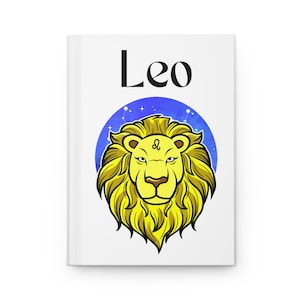 Leo Zodiac Sign Journal, Astrology Notebook, Horoscope Diary, Personalized Planner, Celestial Writing Journal,Hardcover Journal