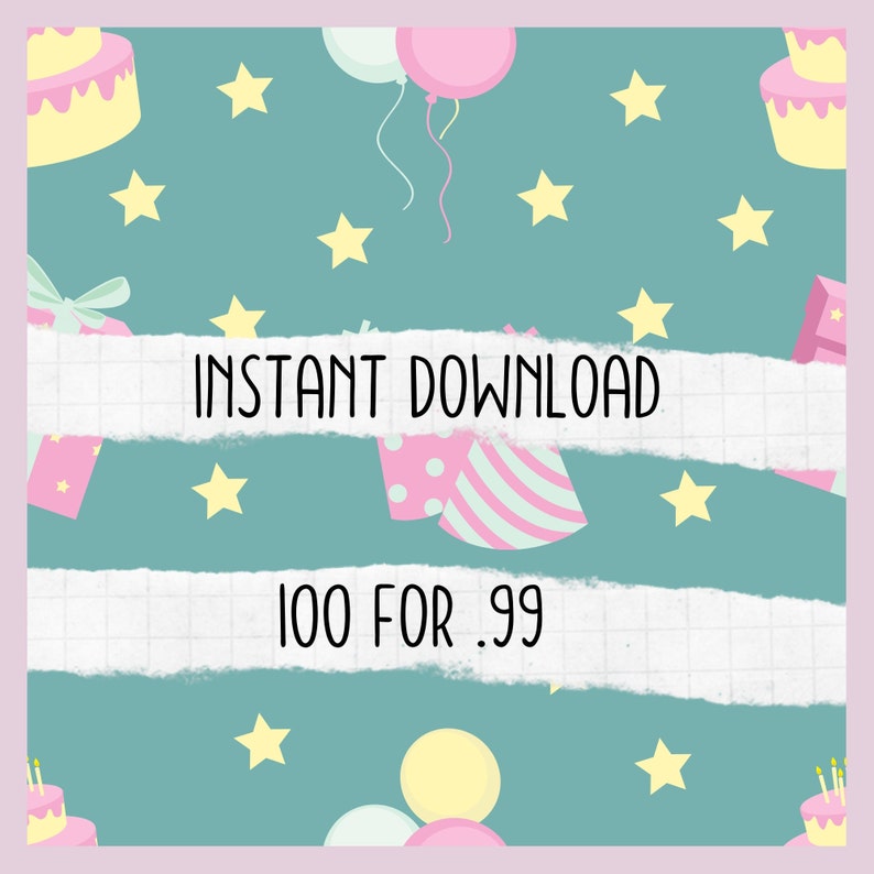 Digital Birthday Paper. Digital/printable Birthday Product. Digital ...